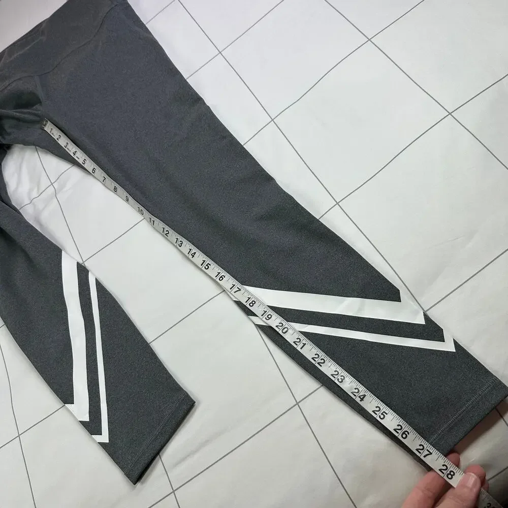 Tory Burch Sport Leggings Womens Medium Compression Melange Side Pocket Chevron